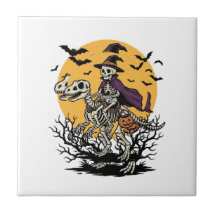Carreau Conception de T-shirt Halloween dinosaure squelett