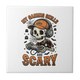 Carreau Conception de T-shirt Halloween vintage squelette
