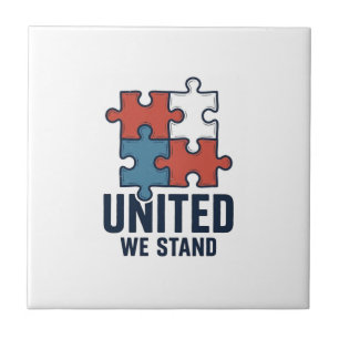 Carreau Conception de T-shirt patriotique pièce de puzzle