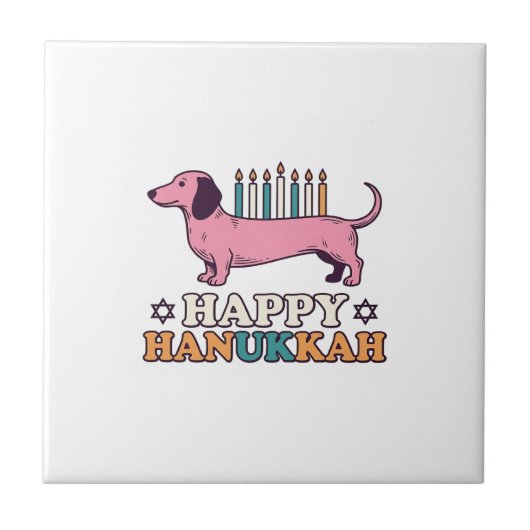 Carreau Conception de T-shirt pour chien avec Menorah de D (Devant)