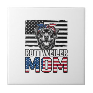 Carreau Conception de T-shirt pour maman Rottweiler patrio