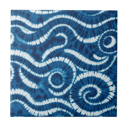 Carreau Conception de teinture à goujon Ocean Wave (Devant)