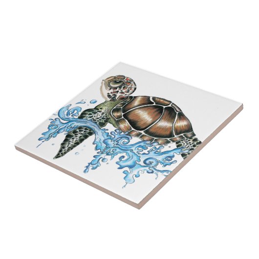 Carreau conception de tortue de mer (Côté)