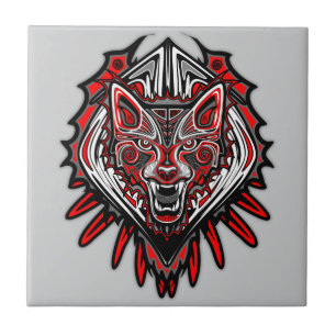 Carreau Conception de totem tribal Haida Loup