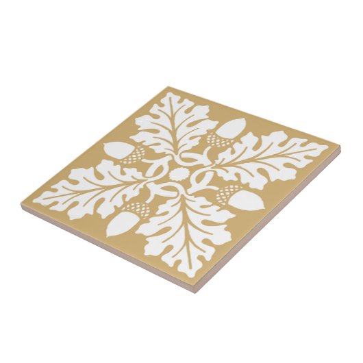 Carreau Conception de tuile de gland et de feuille de (Côté)