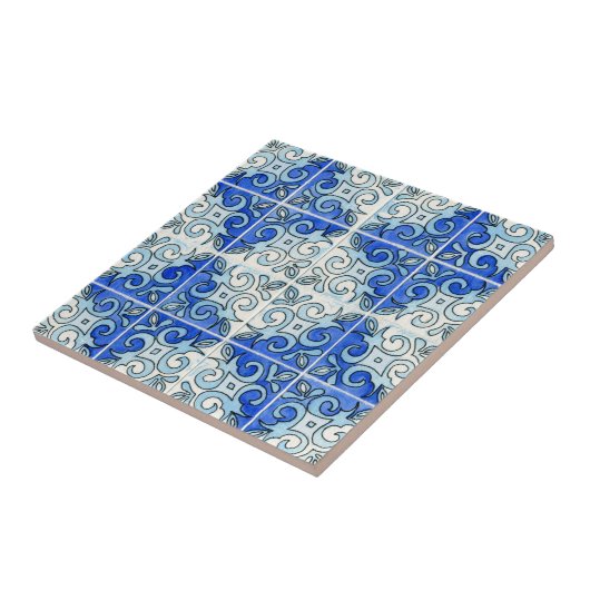 Carreau Conception de tuile découpée par main peinte dans (Côté)