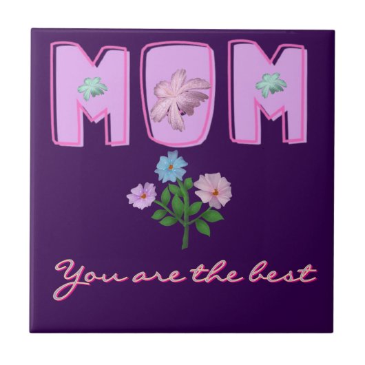 Carreau Conception de typographie de maman personnalisée, (Devant)
