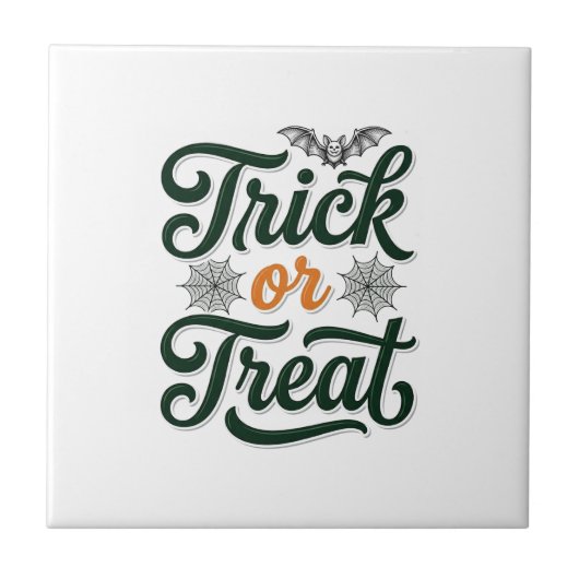 Carreau Conception de typographie Halloween Trick Or Treat (Devant)