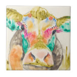 Carreau Conception de vache colorée<br><div class="desc">Design de vache coloré. Artiste : Jennifer Goldberger. ID d'image : 109109GG.</div>