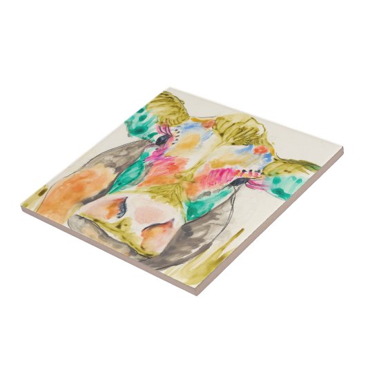 Carreau Conception de vache colorée (Côté)