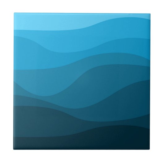 Carreau Conception de vagues de style rétro d'océan ondulé (Devant)