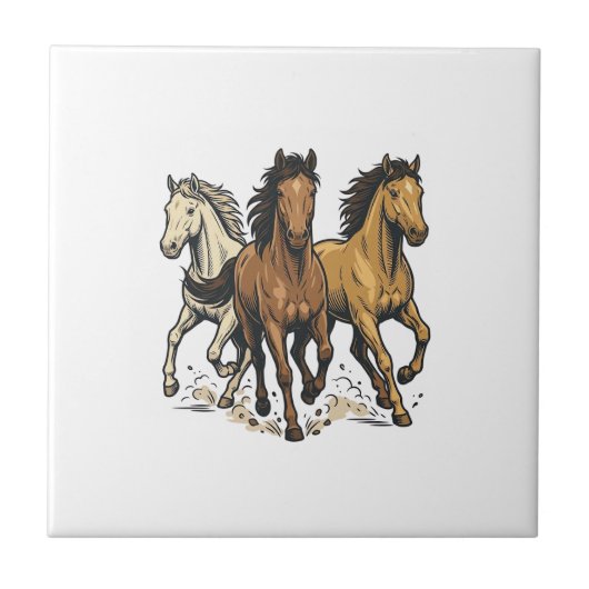 Carreau Conception de vecteur d'art de chevaux de course v (Devant)