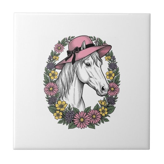 Carreau Conception de vecteur d'art de portrait de cheval (Devant)
