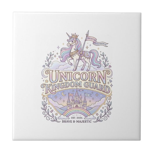 Carreau Conception de vecteur de cadeau de licorne de Wand (Devant)