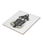 Carreau Conception de vecteur de cavalier de moto de gravu (Côté)