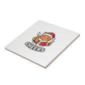 Carreau Conception de vecteur de chat de Noël Cheers (Côté)