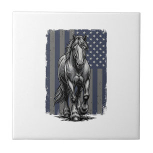 Carreau Conception de vecteur de drapeau de cheval de trai
