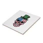 Carreau Conception de vecteur de drapeau de crâne de trèfl (Côté)