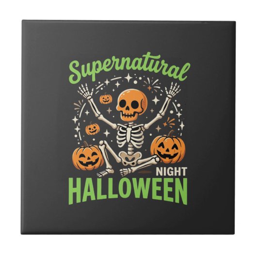 Carreau Conception de vecteur de Halloween de squelette su (Devant)