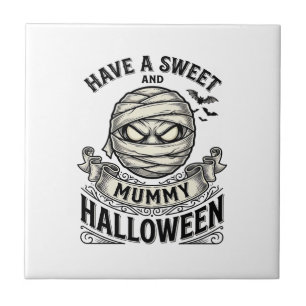 Carreau Conception de vecteur vintage Halloween de maman d