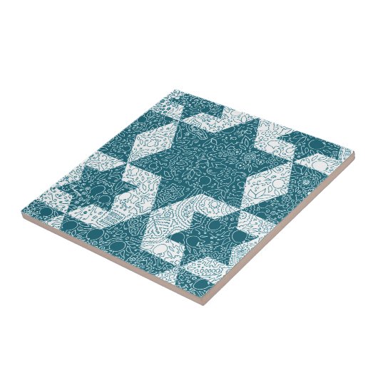 Carreau Conception d'étoile de David faite à Jérusalem (Côté)