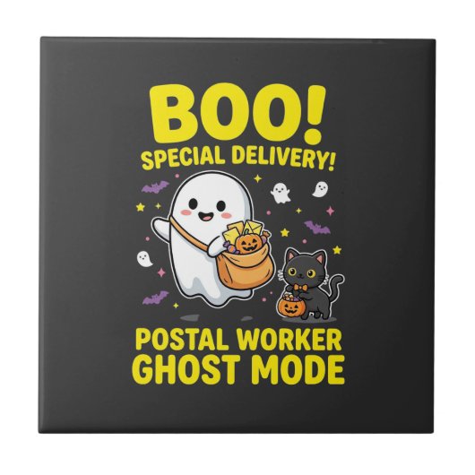 Carreau Conception d'Halloween pour les travailleurs posta (Devant)