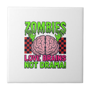 Carreau Conception d'horreur vintage Amour de zombies cerv