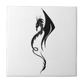 Carreau Conception d'illustration de dragon tribal noir bl (Devant)