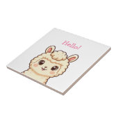 Carreau Conception d'illustration de lama mignon (Côté)