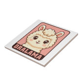 Carreau Conception d'illustration de lama mignon (Côté)