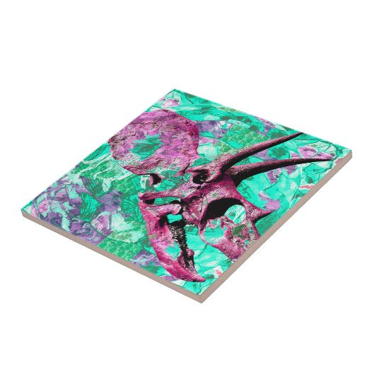 Carreau Conception d'impression de crâne de dinosaure (Côté)