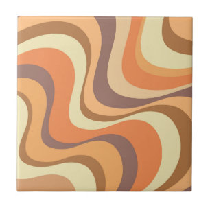 Carreau Conception d'ondes rétrogrades modernes multicolor