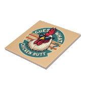 Carreau Conception drôle de blague de poulet rétro (Côté)