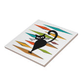 Carreau Conception du chat noir du milieu du siècle (Côté)