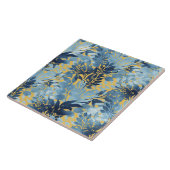 Carreau Conception du feuillage jaune bleu métallique trop (Côté)