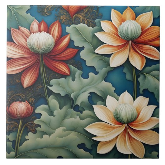 Carreau Conception dynamique de Chrysanthème (Devant)