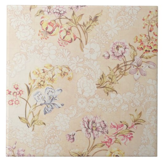 Carreau Conception florale avec des pivoines, des lis et (Devant)