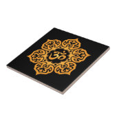 Carreau Conception florale d'Aum, noir d'or (Côté)