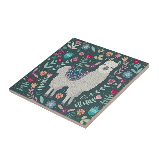 Carreau Conception florale de lama mignon (Côté)