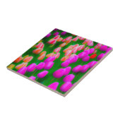 Carreau Conception florale de tulipe rose et orange (Côté)