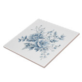 Carreau Conception florale élégante bleue vintage (Côté)