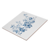 Carreau Conception florale élégante bleue vintage (Côté)