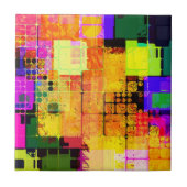 Carreau Conception géométrique et multicolore (Devant)