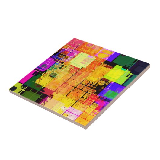 Carreau Conception géométrique et multicolore (Côté)