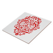 Carreau Conception Graphique Cœur d'Amour Rouge (Côté)