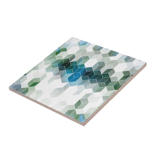 Carreau Conception graphique de cube bleu génial (Côté)