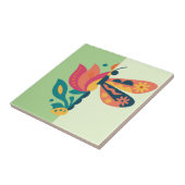Carreau Conception graphique d'insecte et de fleur ludique (Côté)
