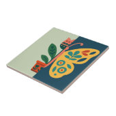 Carreau Conception graphique divisée de fleurs et de papil (Côté)