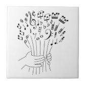 Carreau Conception graphique : fleurs des notes musicales (Devant)