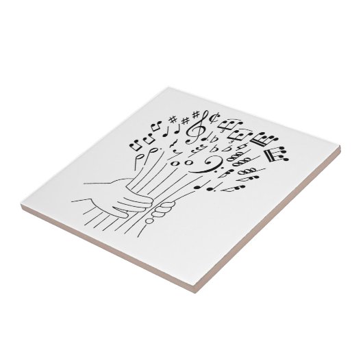 Carreau Conception graphique : fleurs des notes musicales (Côté)
